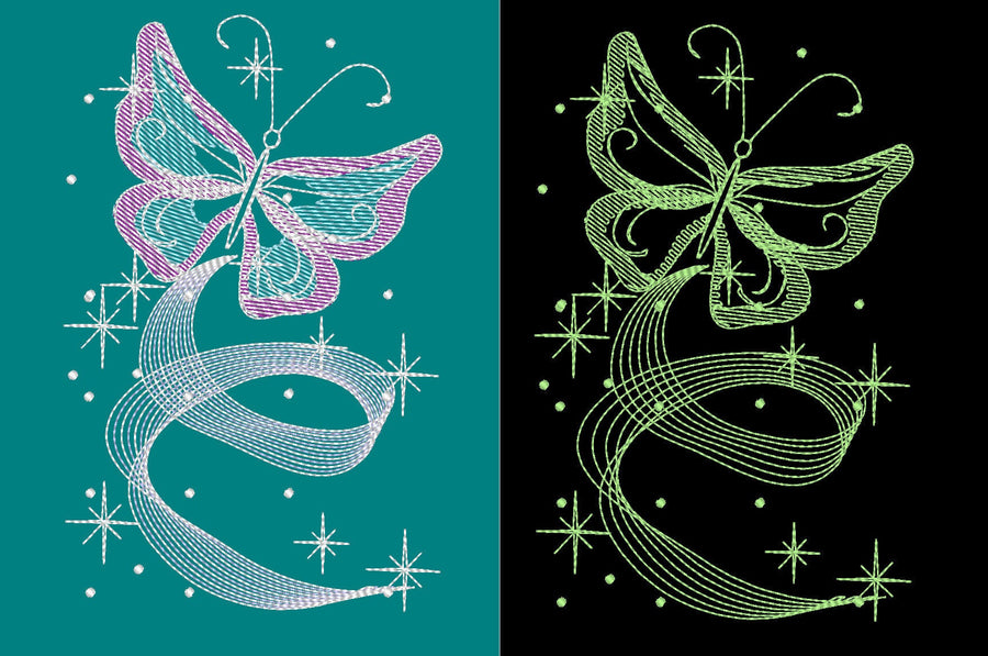 Magic Romantic Dance Butterfly Machine Embroidery 4" 6" 7" 5" | PES DST JEF | Artapli