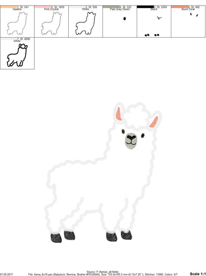 Llama Alpaca boy – Sizes 4" 5" 6" 7" 10" Digital Embroidery File | Artapli