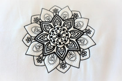 Mehndi circle ornament - machine embroidery designs INSTANT DOWNLOAD assorted sizes 4x4, 5x5, 6x6 and 8x8 colorful mandala flower