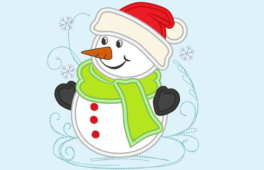 Sparkling Snowman Applique - image 1