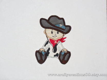 Cowboy Girl and Boy Baby – Baby machine embroidery design by Artapli