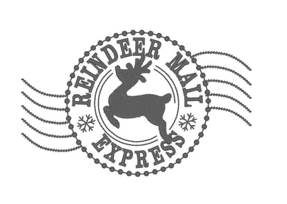 Reindeer mail express Set of 3 types Christmas sack stamp machine embroidery designs