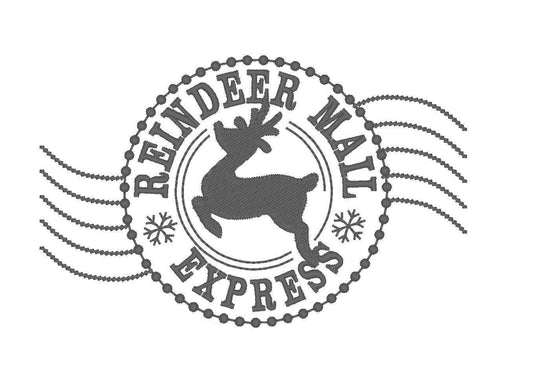 Reindeer mail express Set of 3 types Christmas sack stamp machine embroidery designs