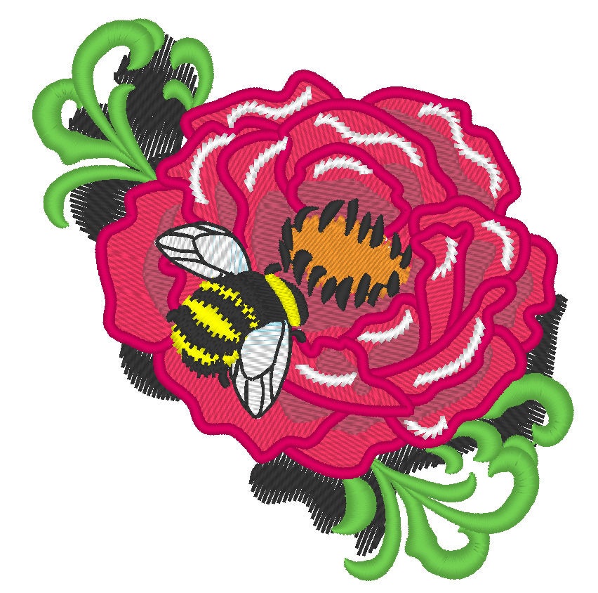 Big Flower and Little Bee – Instant Download | Artapli
