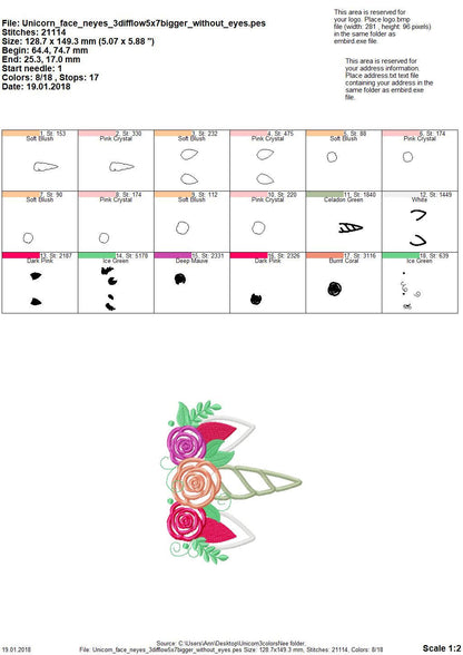 Floral Rose Unicorn