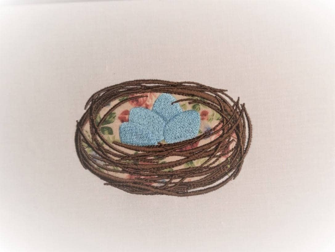 Bird Nest with Eggs Applique