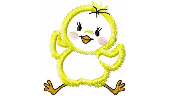 Easter chick - machine embroidery fill stitch and applique embroidery designs