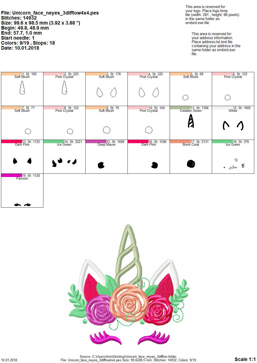 Floral Rose Unicorn