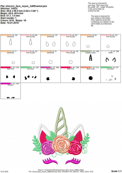 Floral Rose Unicorn
