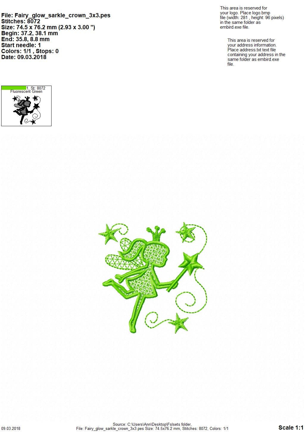 Magic Mini Tooth Fairy – Sizes 3" 4" 5" 7" Digital Embroidery File | Artapli