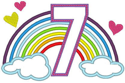 Rainbow Birthday Number 7 Seven