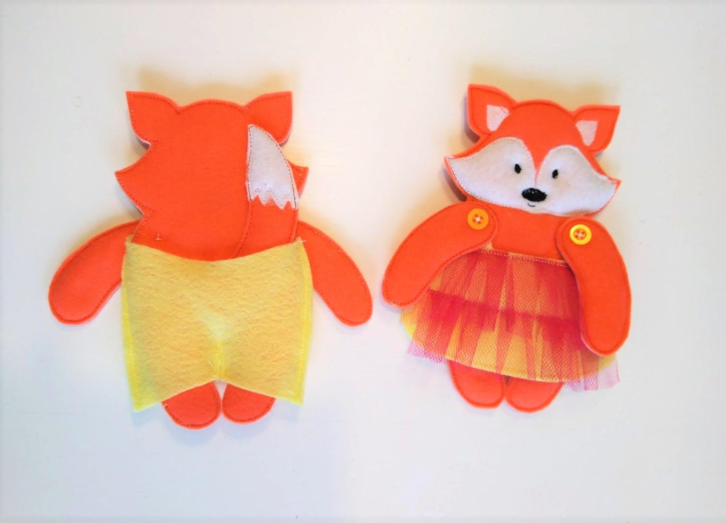 Paper Doll Fox and Clothing ITH – Animal machine embroidery design by Artapli
