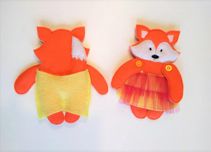 Paper Doll Fox and Clothing ITH – Animal machine embroidery design by Artapli