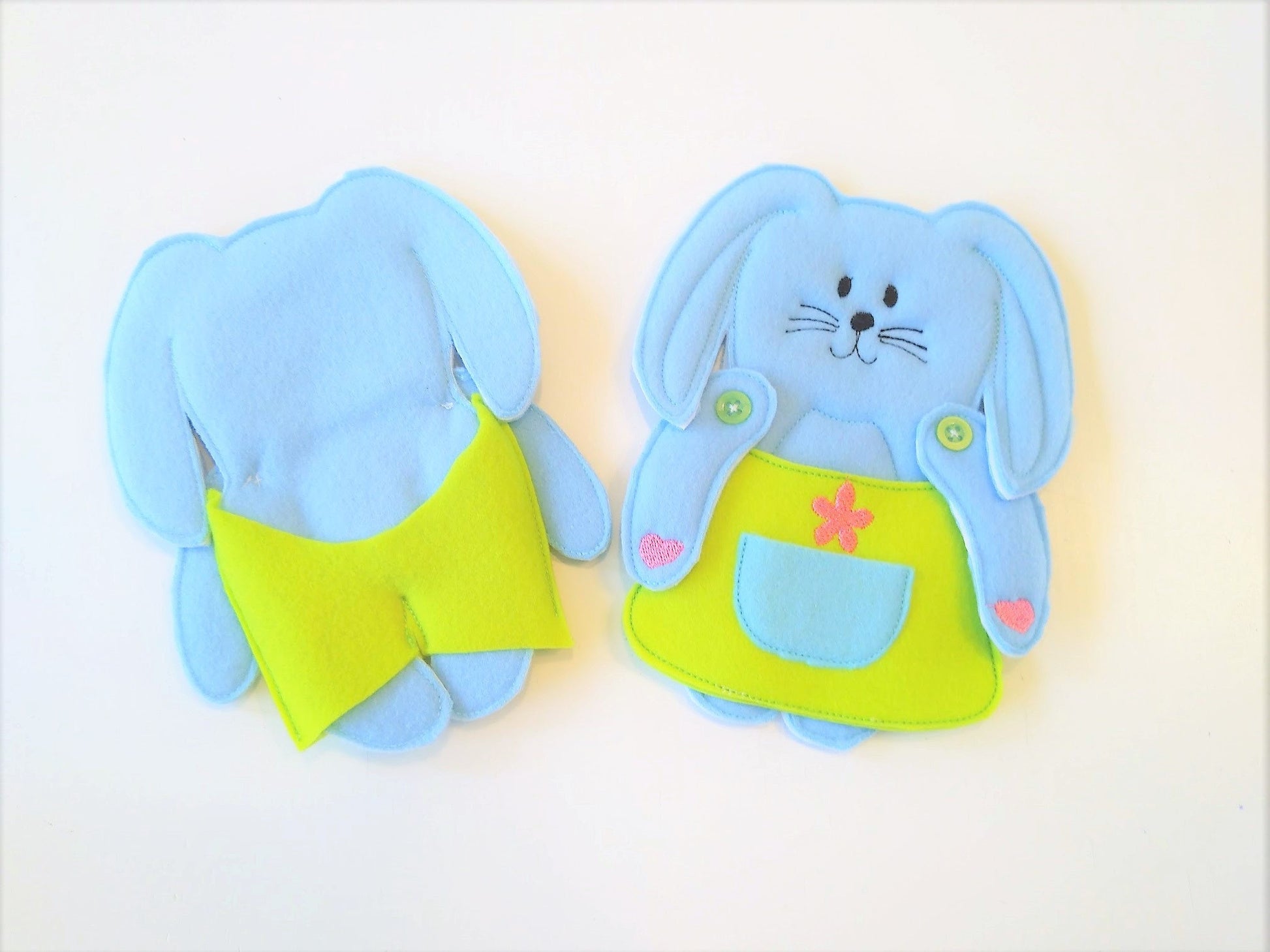 Paper-doll Bunny and Clothing ITH – Bunny embroidery design by Artapli