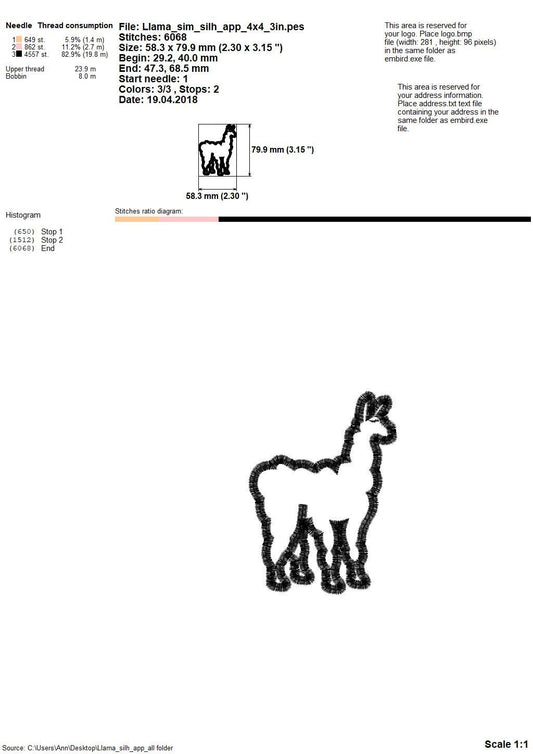 Llama Alpaca Applique – Instant Download | Artapli