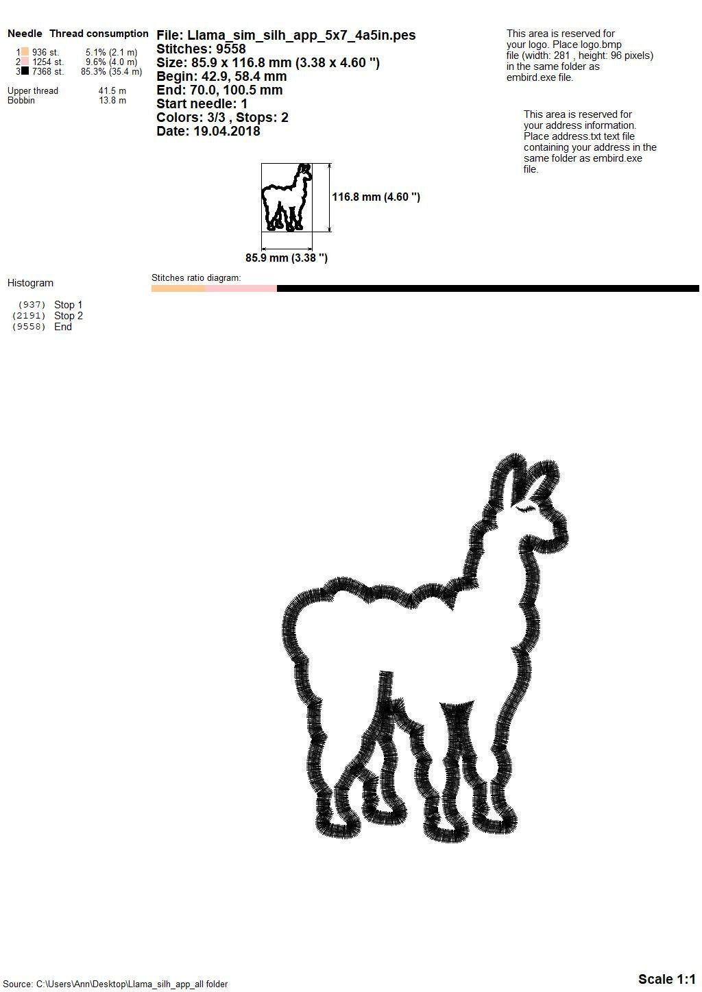 Llama Alpaca Applique – Animal embroidery design by Artapli