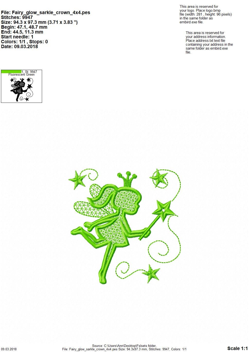 Magic Mini Tooth Fairy – Fairy machine embroidery design by Artapli