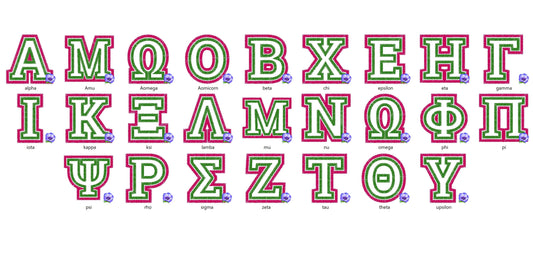 Greek alphabet Double two applique layers Greek font Monogram letters machine embroidery designs