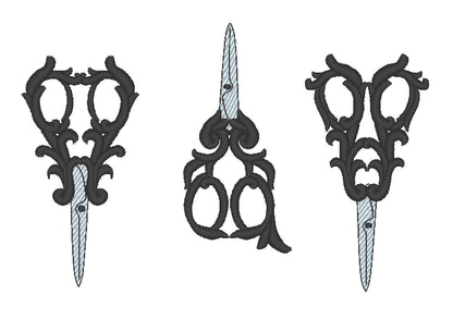 Seamstress small scissors set of 3 Machine Embroidery 4" 5" 6" 7" | PES DST JEF | Artapli
