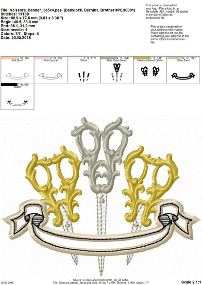 Seamstress Scissors Banner – Instant Download | Artapli
