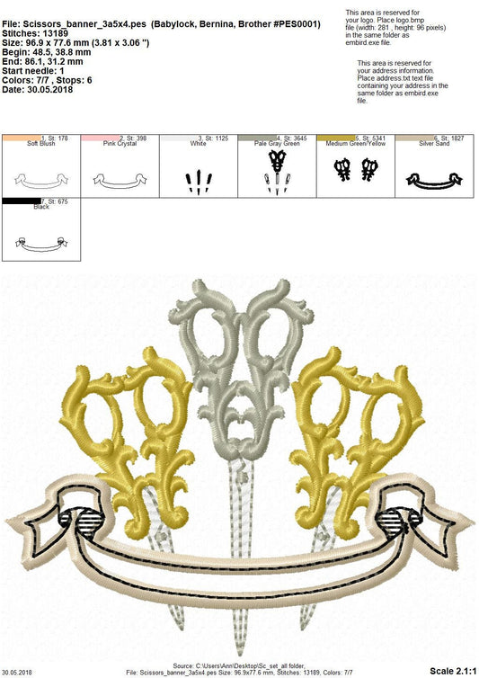 Seamstress Scissors Banner – Instant Download | Artapli