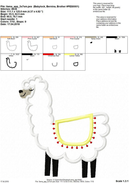 Llama Alpaca Applique