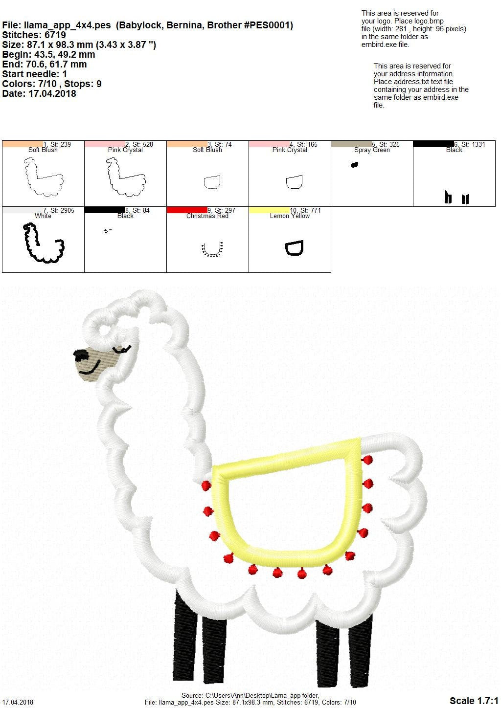 Llama Alpaca Applique