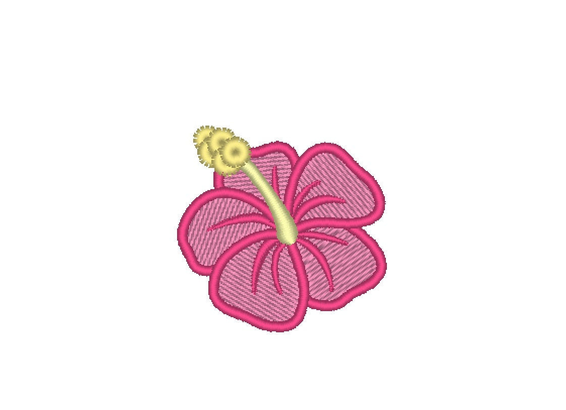 Mini Fill stitch Hibiscus flower Hawaii summer machine embroidery designs