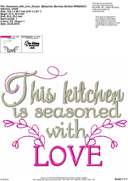 French Vintage Kitchen Towel Quote SET of 4