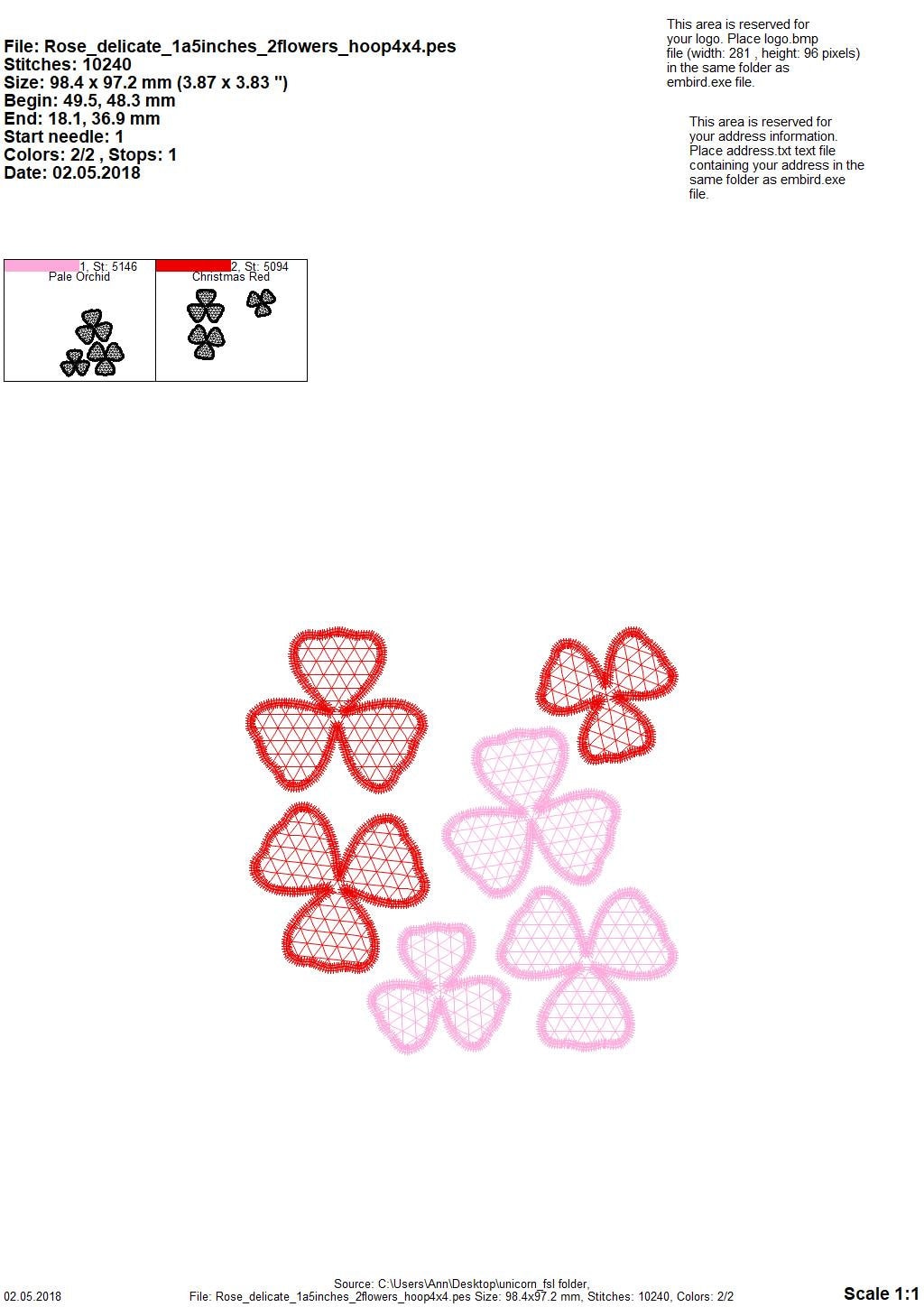 Light delicate 3 dimensional lace – Flower machine embroidery design by Artapli