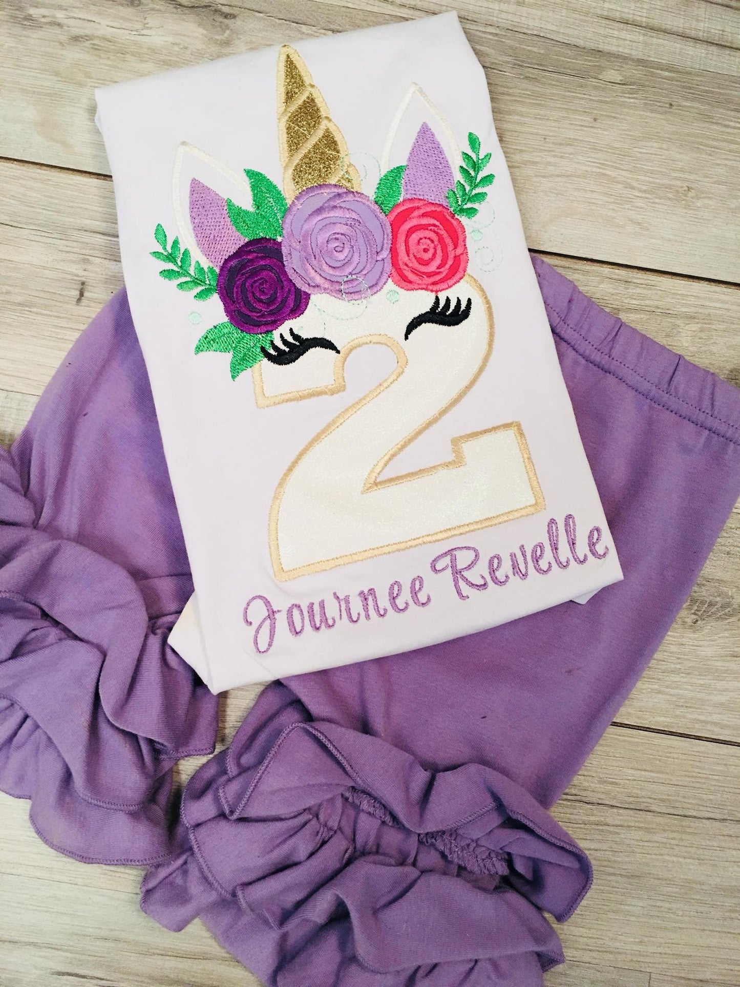 Floral Crown Unicorn birthday Numbers Set 