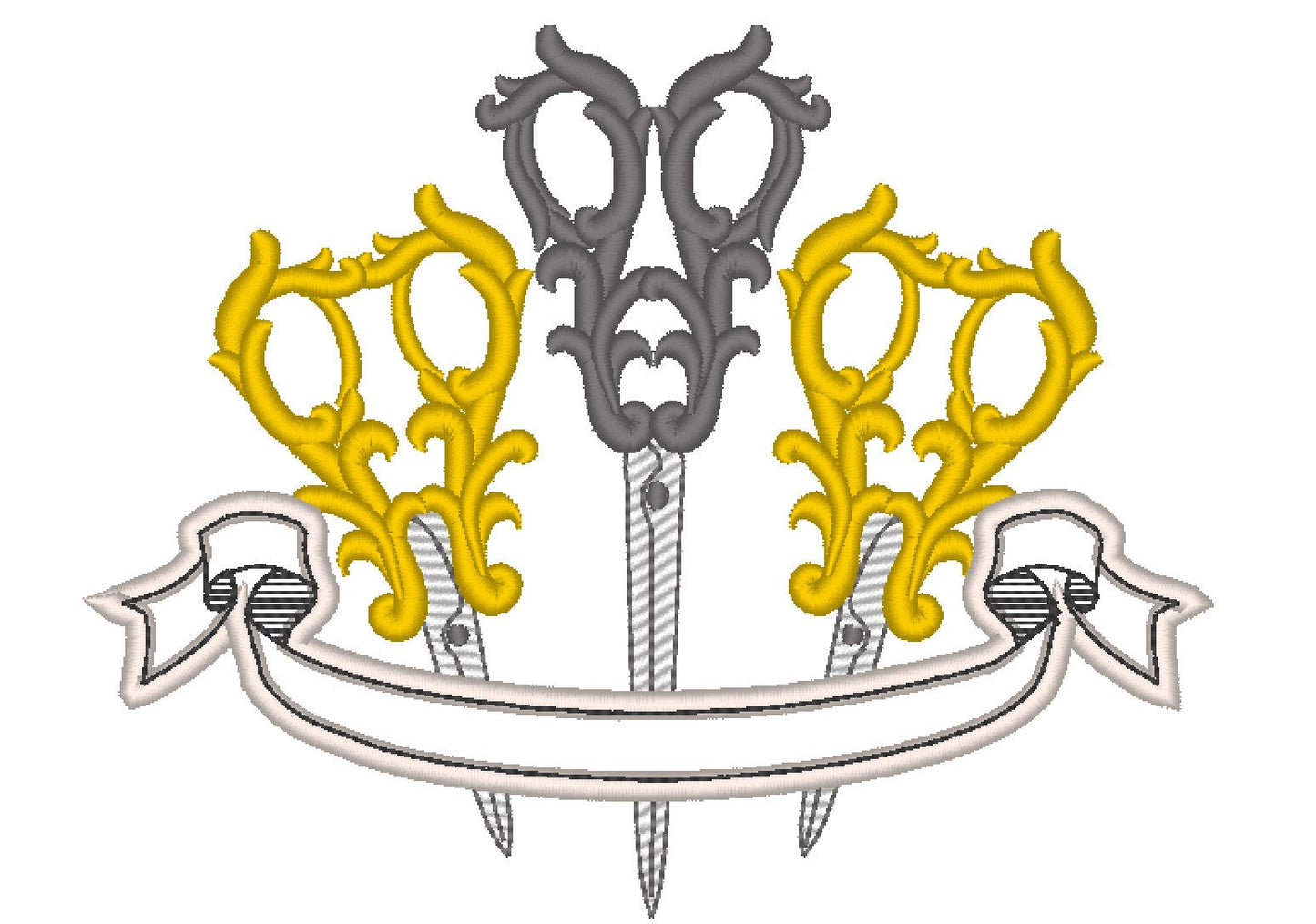 Seamstress Scissors Banner Machine Embroidery 4" 5" 6" 7" 8" 10" | PES DST JEF | Artapli