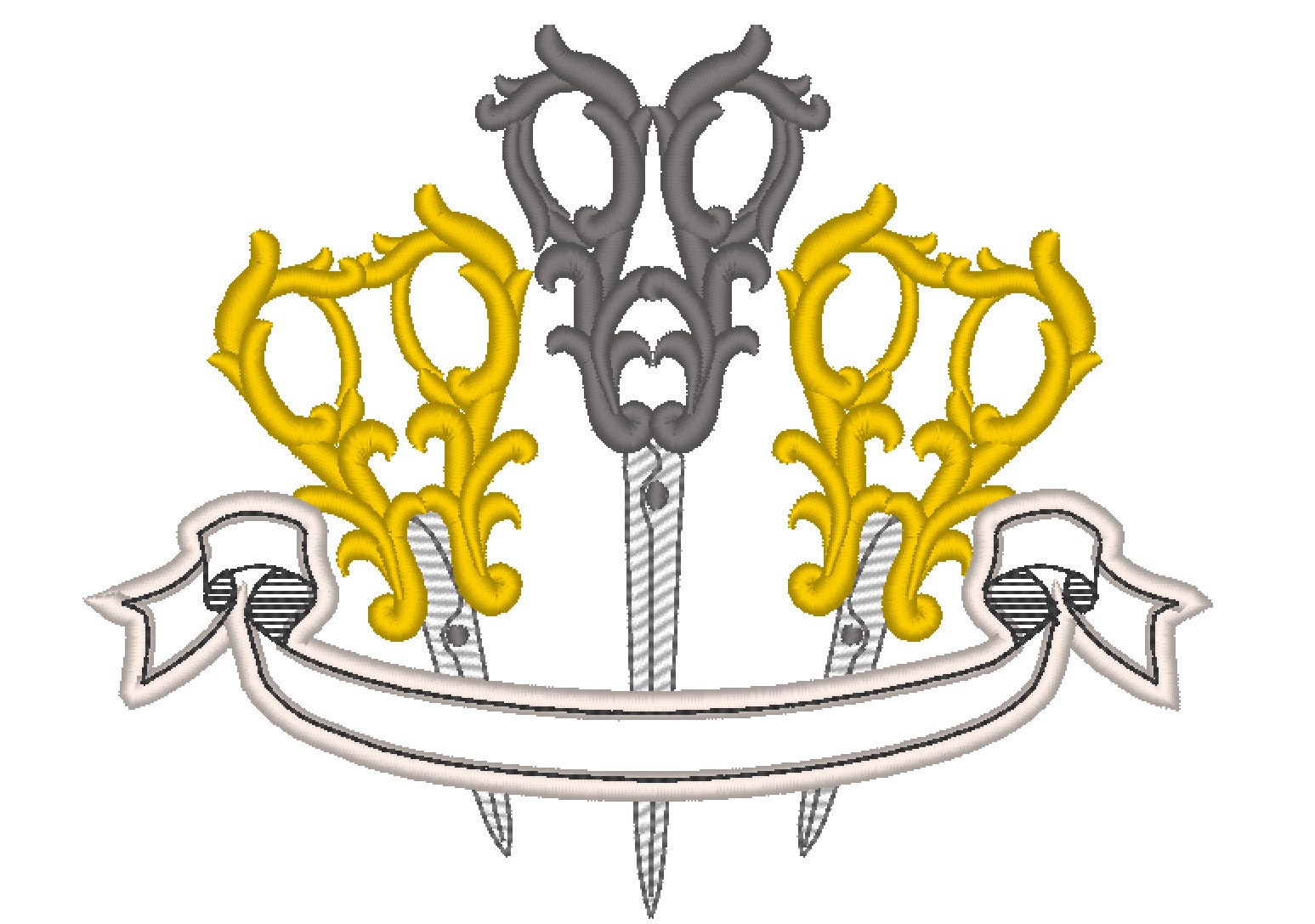 Seamstress Scissors Banner Machine Embroidery 4" 5" 6" 7" 8" 10" | PES DST JEF | Artapli