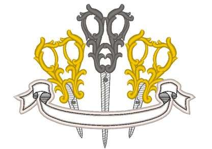 Seamstress Scissors Banner Machine Embroidery 4" 5" 6" 7" 8" 10" | PES DST JEF | Artapli