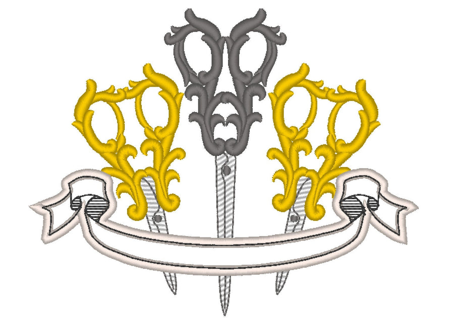 Seamstress Scissors Banner Machine Embroidery 4" 5" 6" 7" 8" 10" | PES DST JEF | Artapli