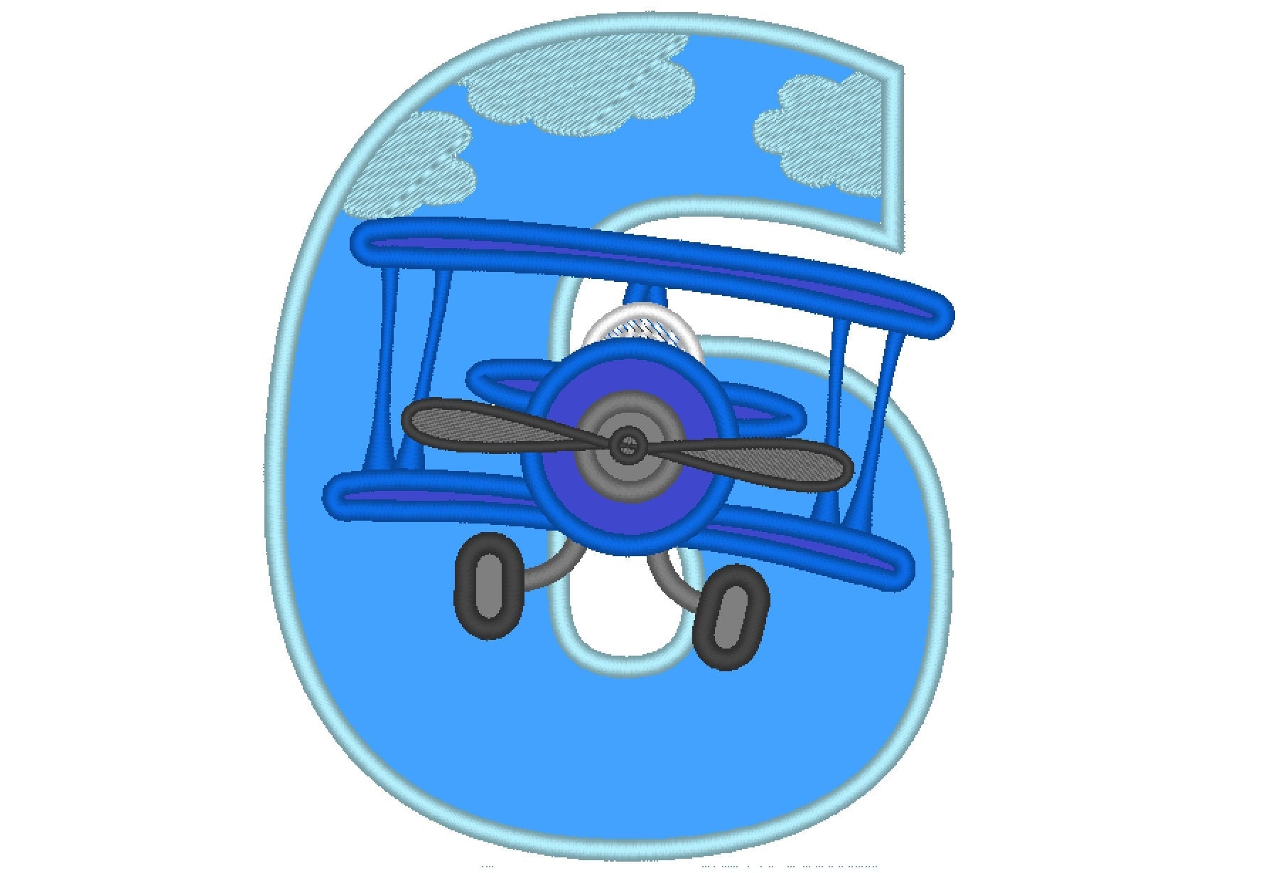 Airplane Birthday Number Set kids boys outfit machine embroidery designs