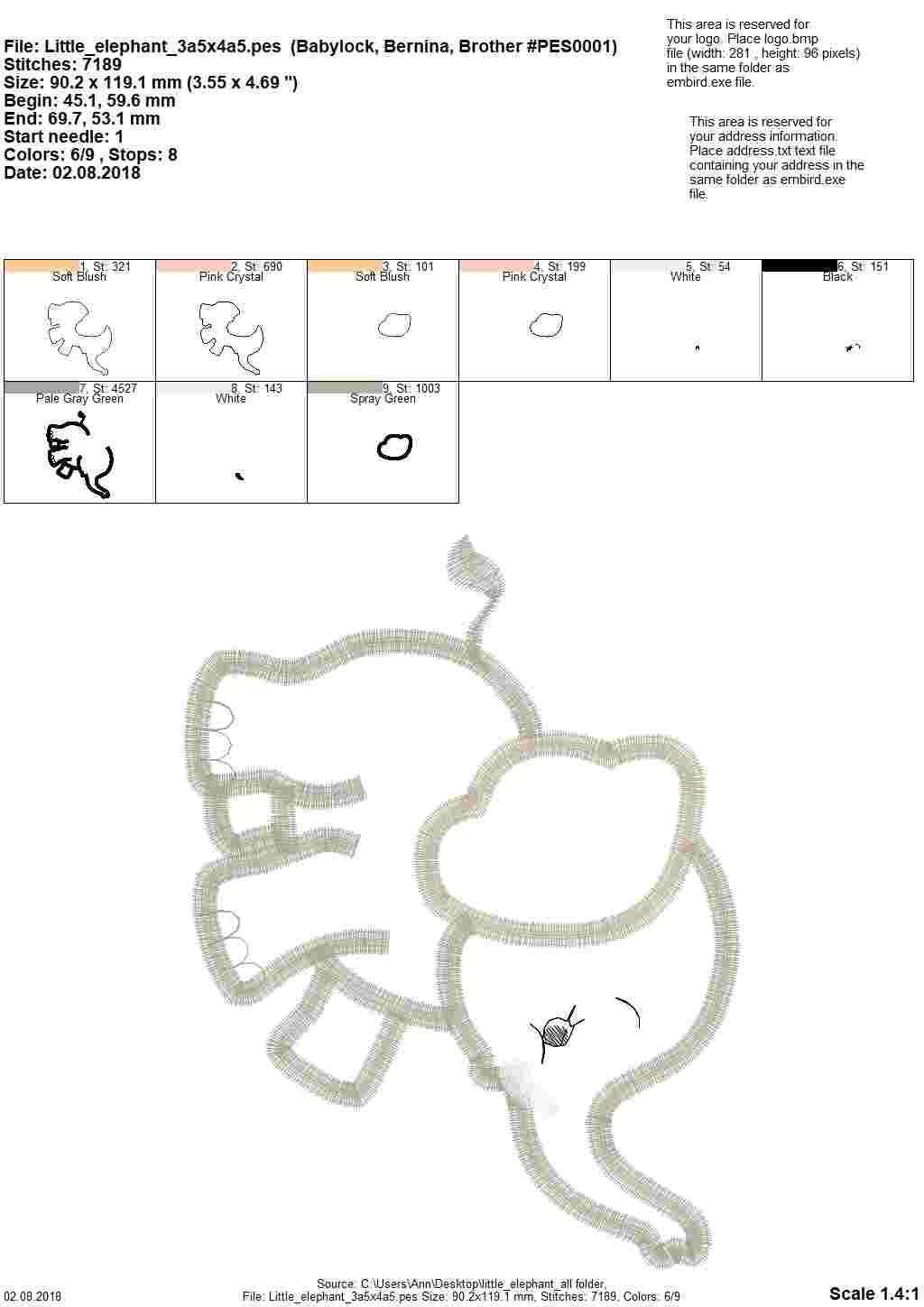 Little Elephant baby boy Applique machine embroidery designs