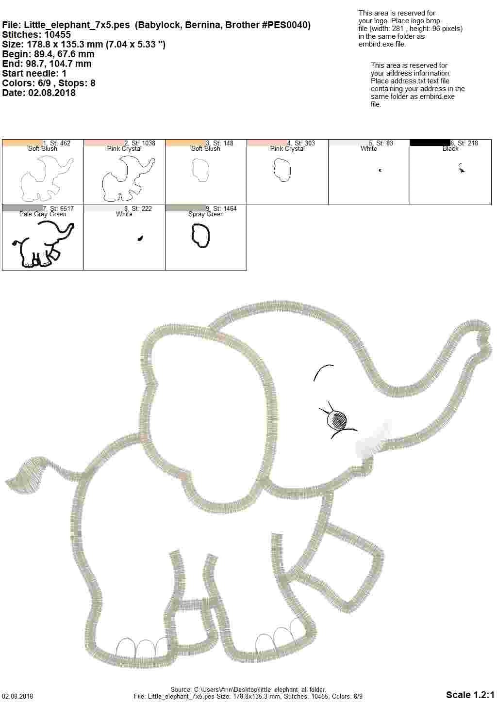 Little Elephant baby boy Applique machine embroidery designs