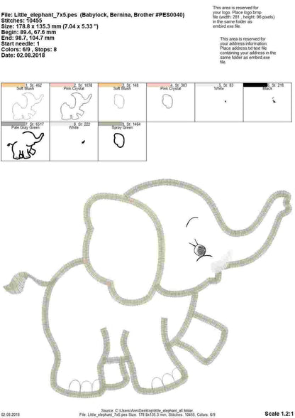 Little Elephant baby boy Applique machine embroidery designs