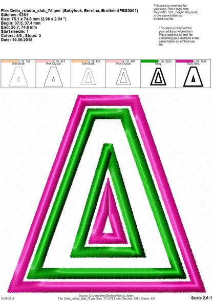 Greek alphabet Double two applique layers Greek font Monogram letters machine embroidery designs