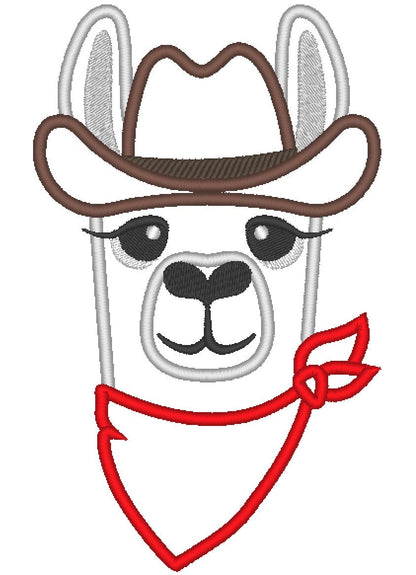 Cowboy Llama with Bandanna – Sizes 4" 5" 6" 7" 8" 10" Digital Embroidery File | Artapli