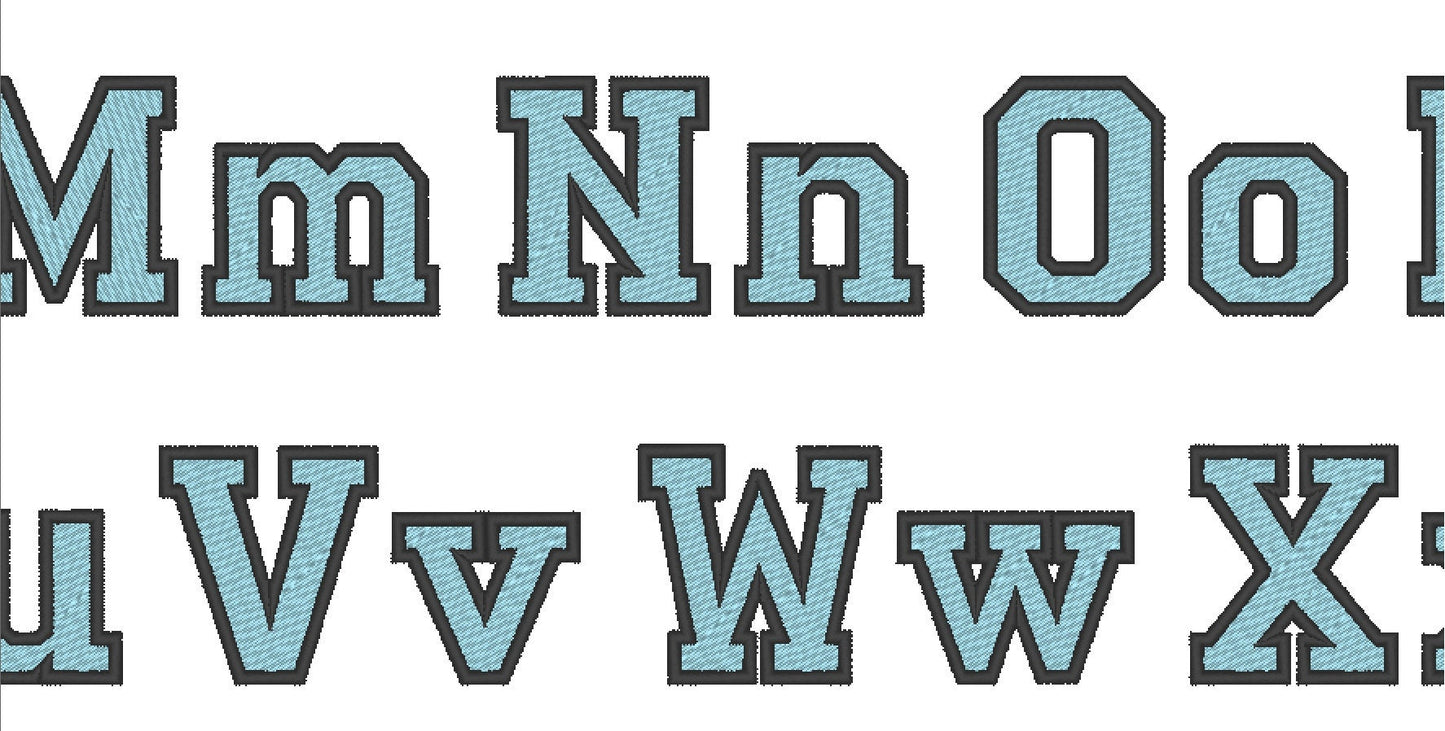 Varsity Collegiate Type Font – Sizes 0.8" 1" 1.5" 2" 2.5" 3" BX Digital Font File | Artapli