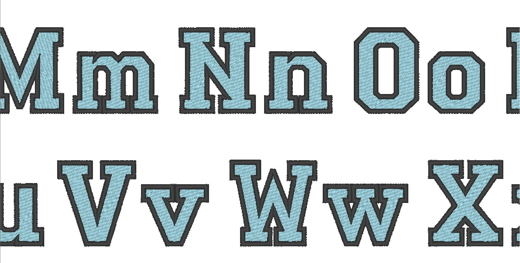 Varsity Collegiate Type Font – Sizes 0.8" 1" 1.5" 2" 2.5" 3" BX Digital Font File | Artapli