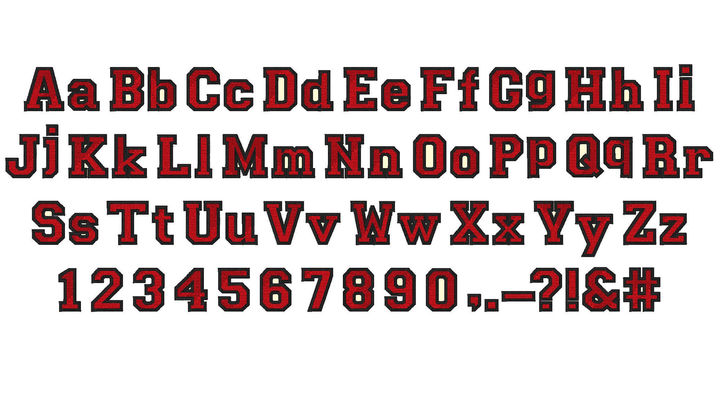 Varsity Collegiate Type Font – Collegiate machine embroidery design by Artapli