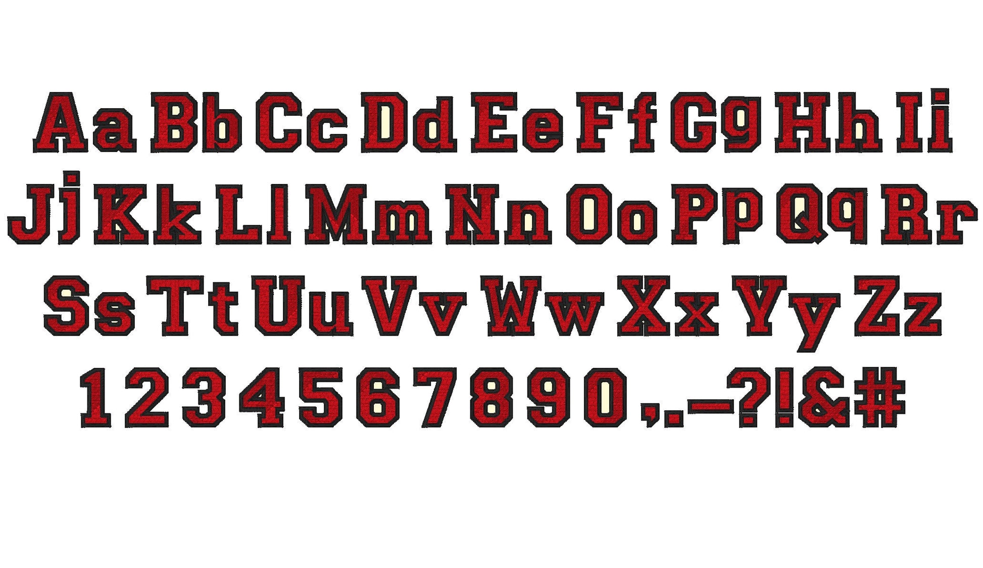 Varsity Collegiate Type Font – Collegiate machine embroidery design by Artapli