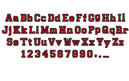 Varsity Collegiate Type Font – Fill Stitch embroidery design by Artapli