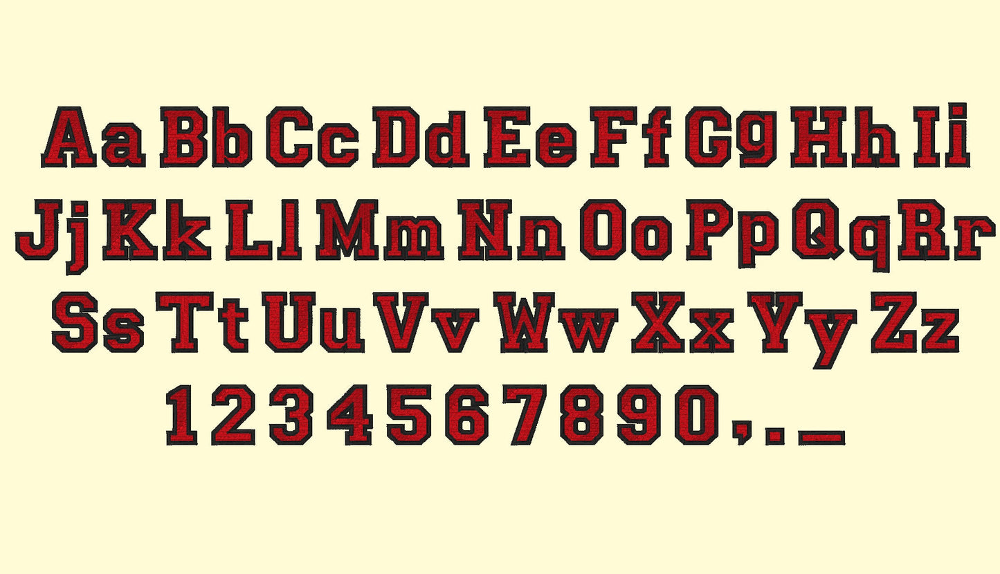 Varsity Collegiate Type Font – Font embroidery pattern by Artapli
