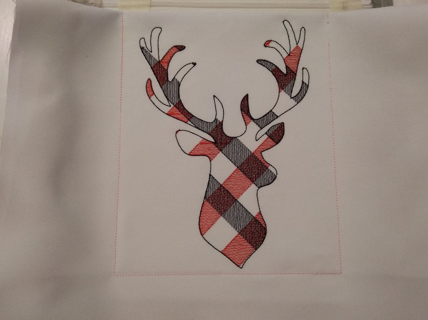 Gingham Plaid Bear outline Machine embroidery applique designs