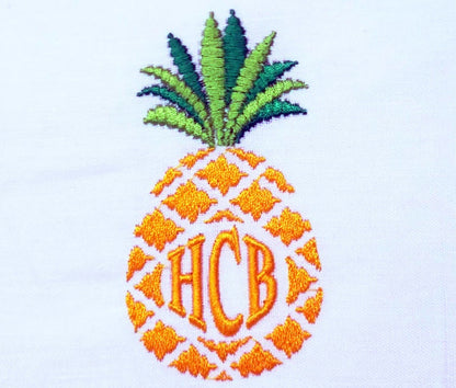 Pineapple and Circle Monogram Font – Embroidery 4" 4.5" 5" 5.5" 6" 7" | BX PES DST JEF | Artapli