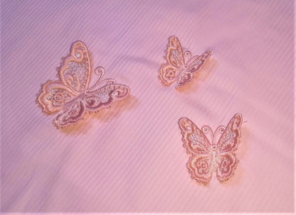 Delicate Butterfly 3D three-dimensional FSL Free standing lace machine embroidery designs in the hoop ITH 1.5, 2 and 3 inches for hoop 4x4